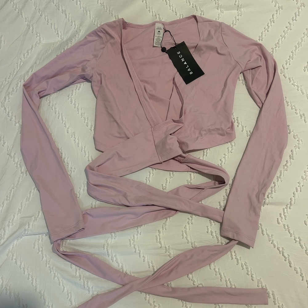Vitality Balance Athletica pink wrap top XS NWT